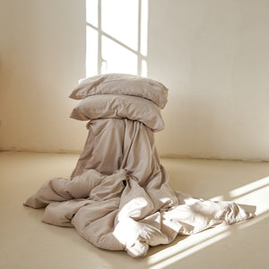 Baumwollsatin Bettwäsche Set in Taupe - Ceu Muted Clay