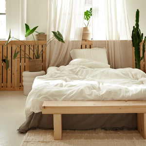 Baumwollsatin Bettwäsche Bundle in Creme - Sono Off White