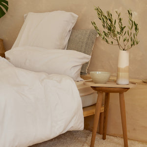 Baumwollsatin Deckenbezug in Beige - Sol Sunny Morning