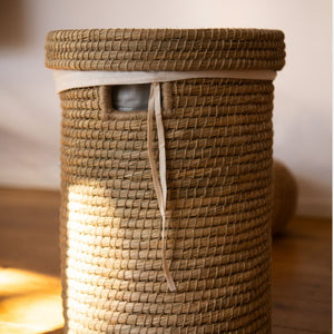 Wäschekorb modern geflochten mit Deckel