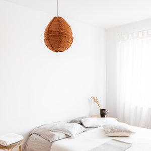 Pendelleuchte Pir aus Leinen, ton