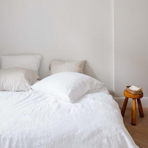 100% Leinen Kissenbezug Nuvem, weiß