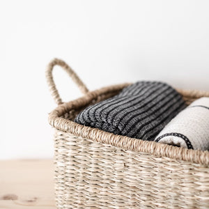 Eckiger Aufbewahrungskorb Dasar aus Seegras