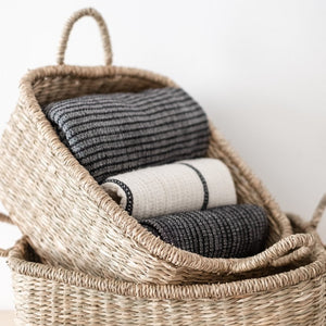 Eckiger Aufbewahrungskorb Dasar aus Seegras