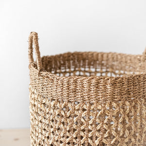 Wäschekorb nachhaltig aus Seegras und Maisschalen