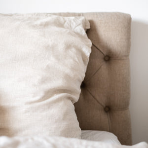 Leinen Bettwäsche Kissen beige