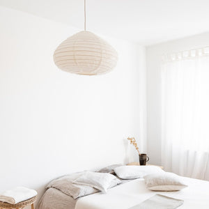 Schlafzimmer Leuchte aus Leinen und Rattan