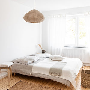 Hängelampe Kanva aus Leinen, natur