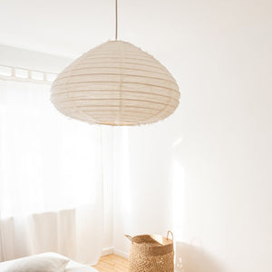 Hänge-Leuchte aus Leinen in weiß