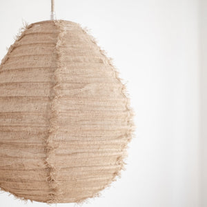 Pendelleuchte Pir aus Leinen, natur