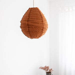 Leinen Lampe in kräftiger Rost Farbe