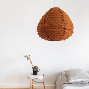 Pendelleuchte Pir aus Leinen, ton