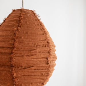 Pendelleuchte Pir aus Leinen, ton