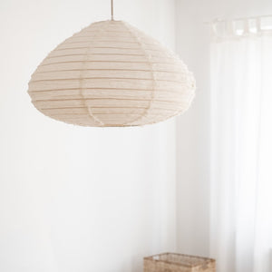 Weiße Lampion Leuchte aus Leinen in weiß