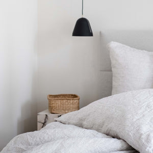 100% Leinen Deckenbezug Lua, grau gestreift