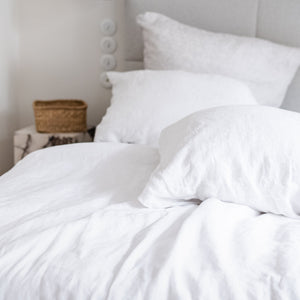 100% Leinen Kissenbezug Nuvem, weiß