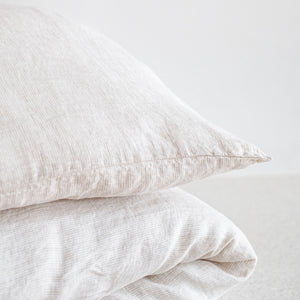 Leinen Bettwäsche weiß beige gestreift