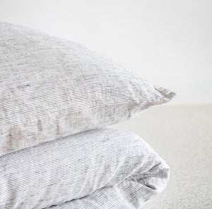 Leinen Bettwäsche Kissen grau