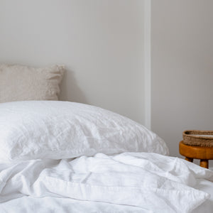 100% Leinen Deckenbezug Nuvem, weiß