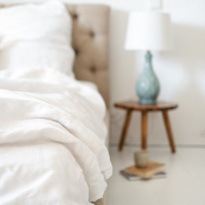 100% Leinen Deckenbezug Nuvem, weiß