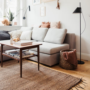 Teppich Batu aus Wasserhyazinthe, mit Fransen