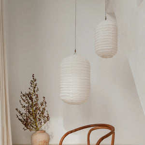 Tanah, Pendelleuchte aus Leinen, handgefertigt