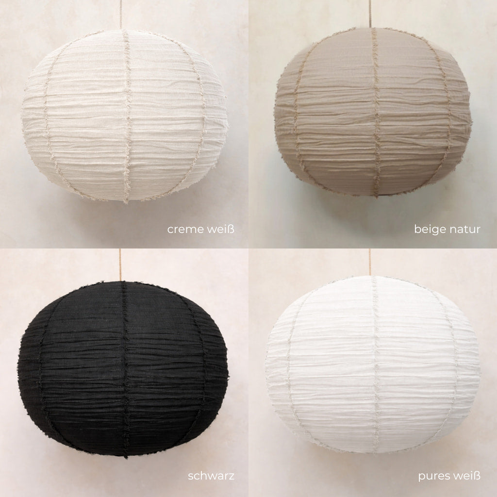 Embu Hängelampe aus Leinen, handgefertigt