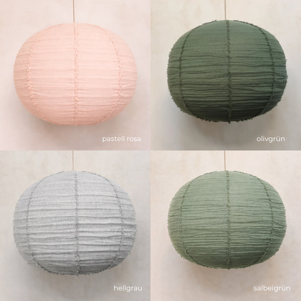 Embu Hängelampe aus Leinen, handgefertigt