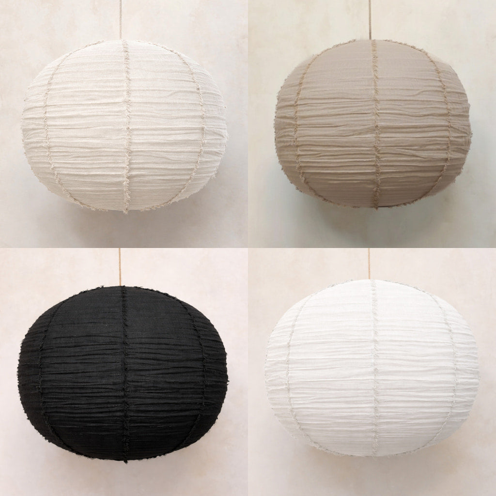 Embu Hängelampe aus Leinen, handgefertigt