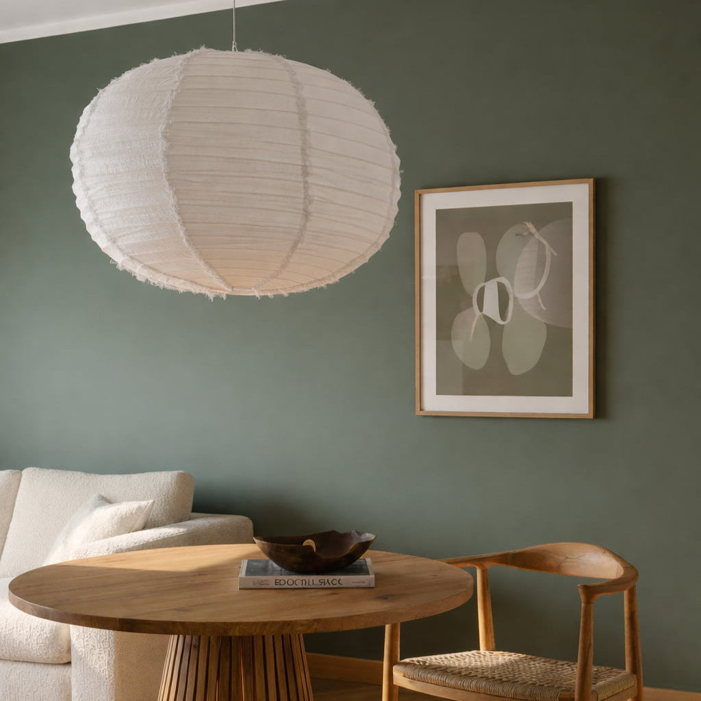 Embu Hängelampe aus Leinen, handgefertigt