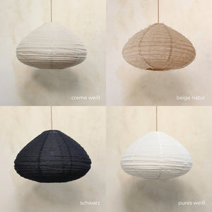 Hängelampe Kanva aus Leinen, weiß