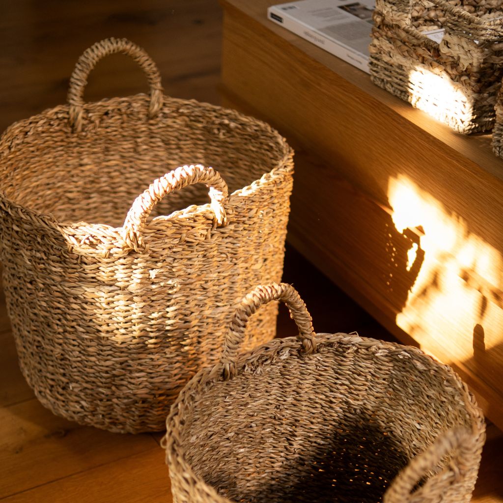 Korb geflochten rund atisan Aufbewahrung