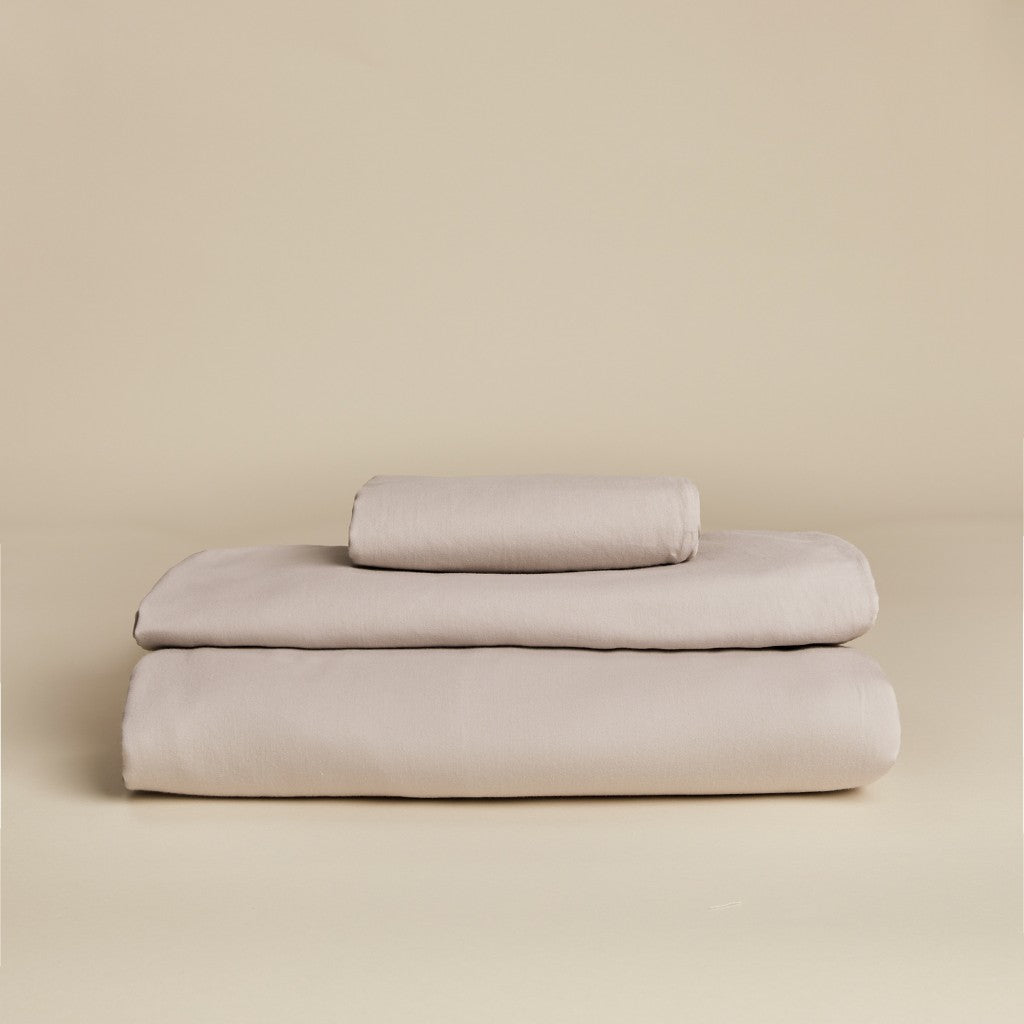 Baumwollsatin Kissenbezug in Taupe - Ceu Muted Clay