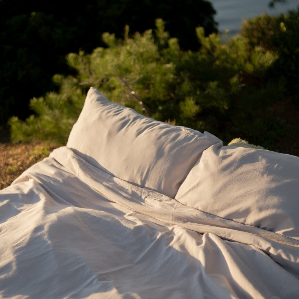 Baumwollsatin Bettwäsche Bundle in Taupe - Ceu Muted Clay