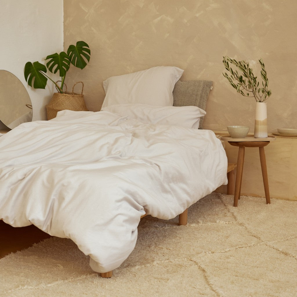 Baumwollsatin Bettwäsche Bundle in Beige- Sol Sunny Morning