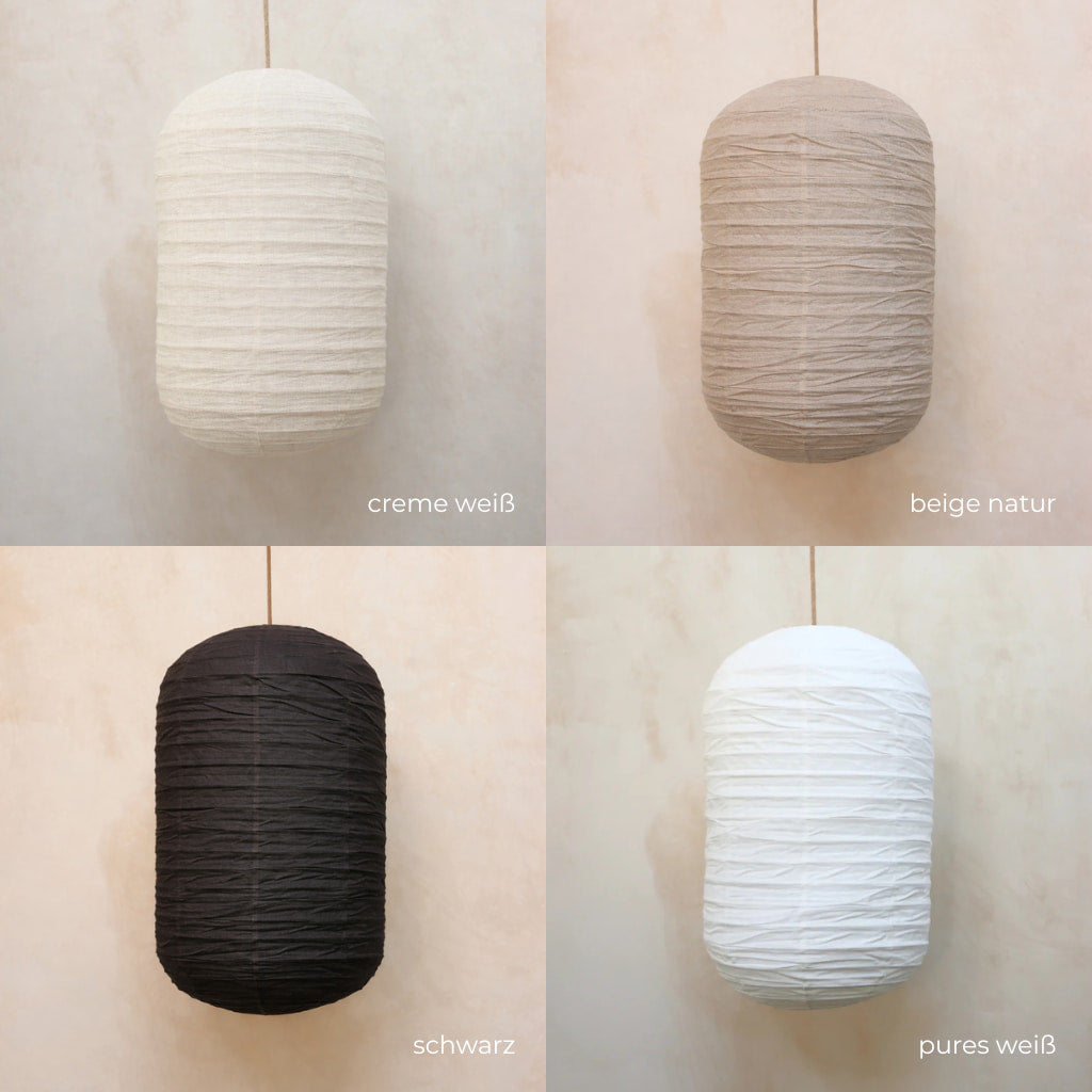 Tanah, Pendelleuchte aus Leinen, handgefertigt
