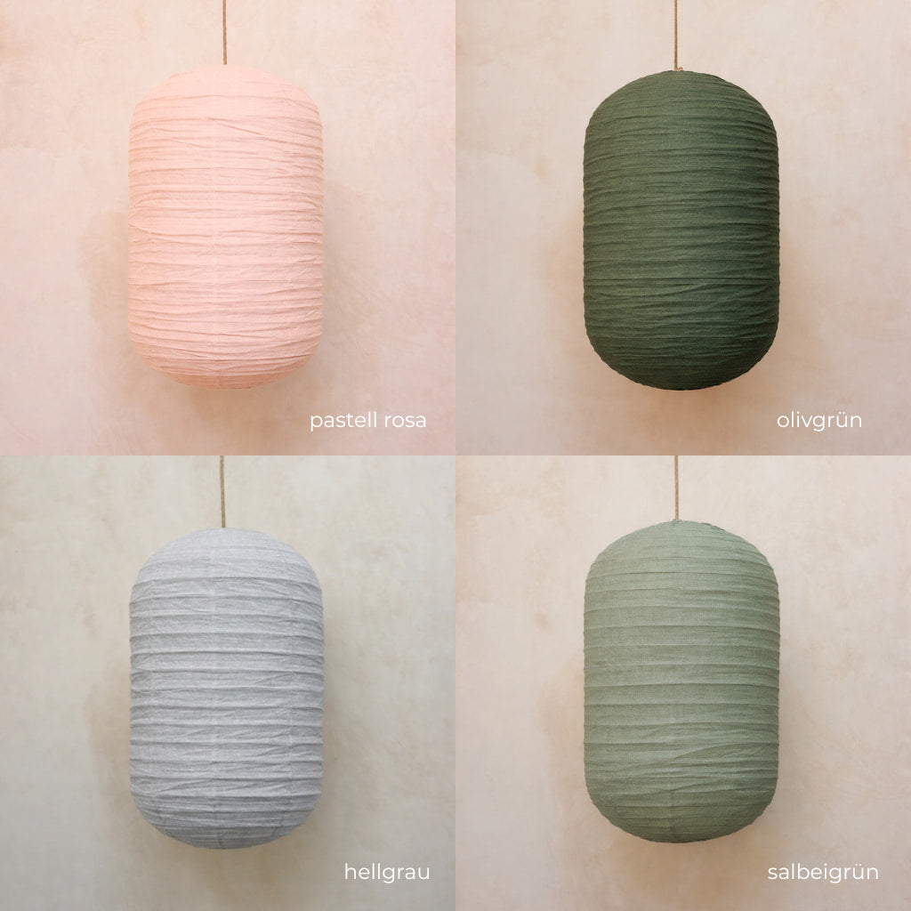 Tanah, Pendelleuchte aus Leinen, handgefertigt