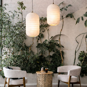 Tanah, Pendelleuchte aus Leinen, handgefertigt