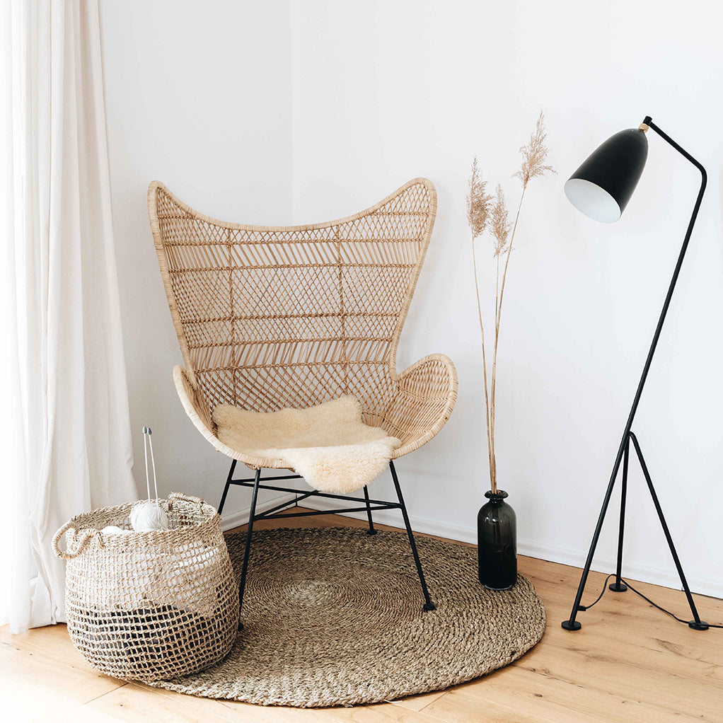 Runder Seegras Teppich Nusa