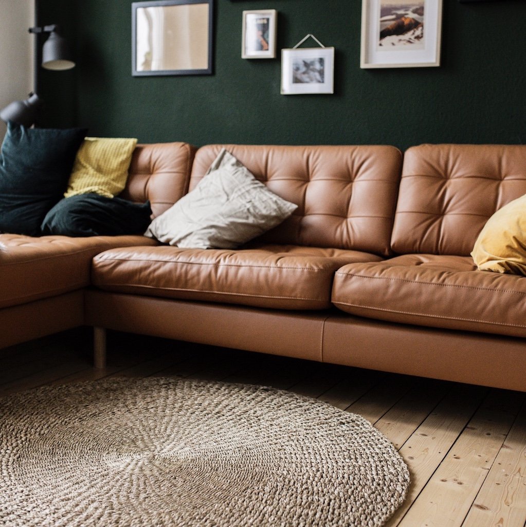 Runder Seegras Teppich Nusa