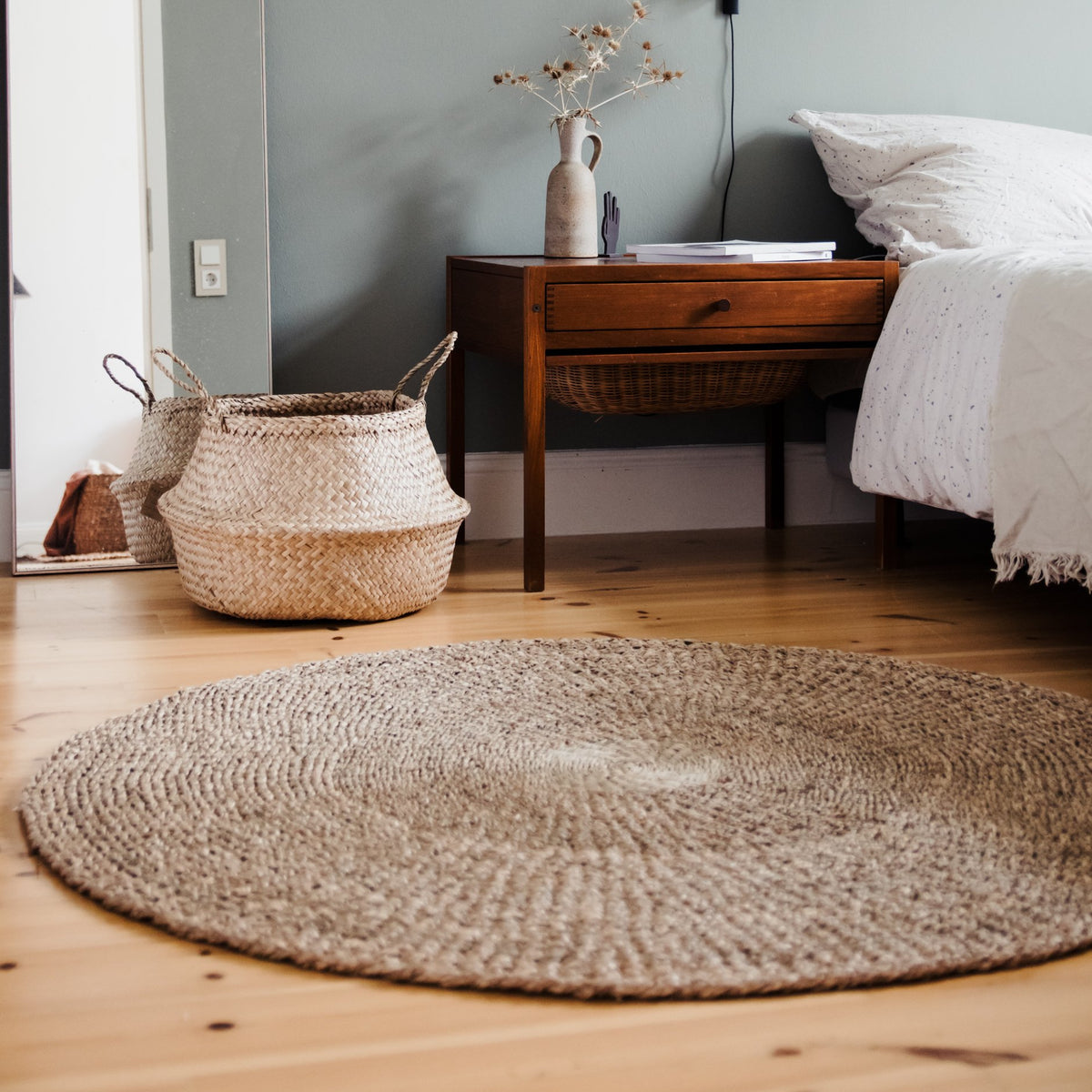 Runder Seegras Teppich Nusa