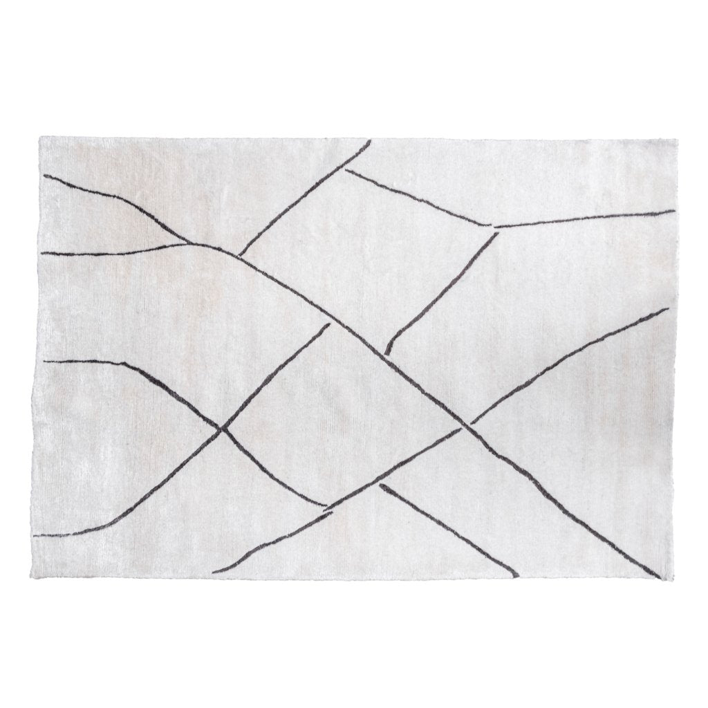 Teppich Tham aus Bananenfaser in Offwhite