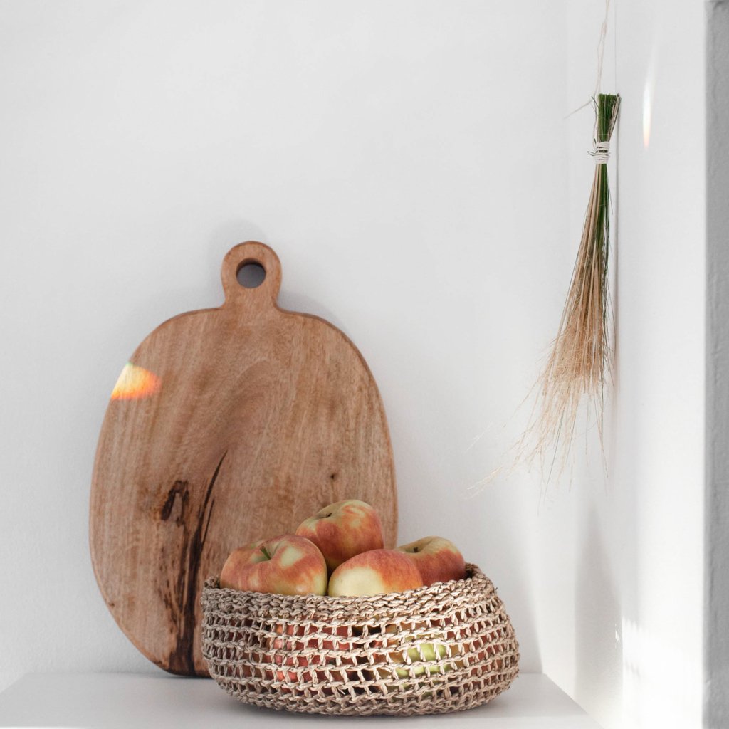 Runder Flechtkorb Bola aus Seegras, klein, ideal für Wohnzimmer oder als Aufbewahrungskorb