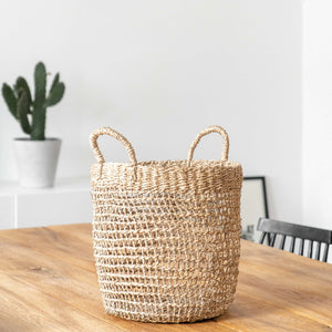 Runder Seegras Korb Mera als Wäschekorb