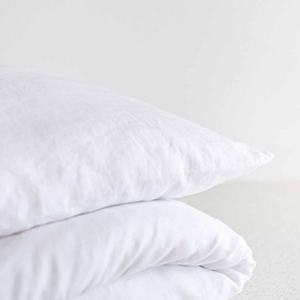 100% Leinen Kissenbezug Nuvem, weiß