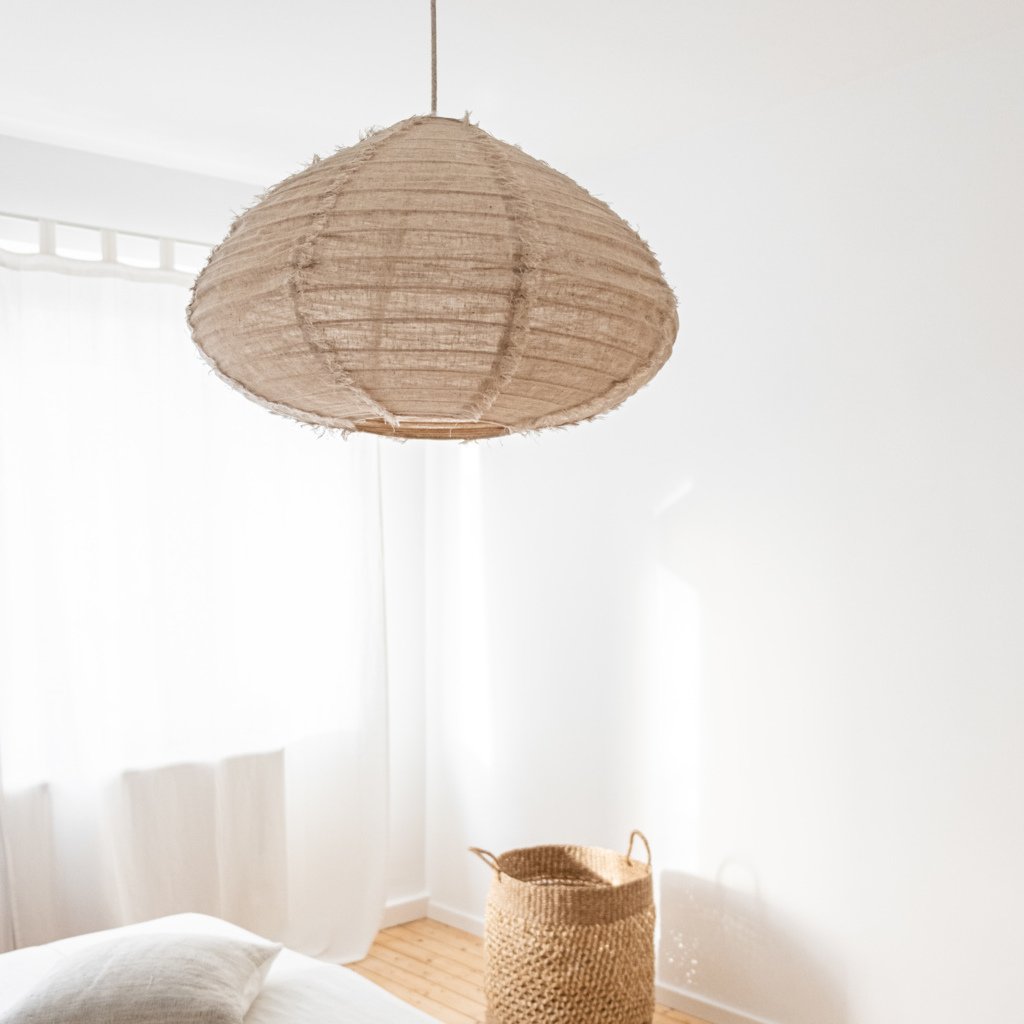 Leinen Leuchte in Natur Farbe