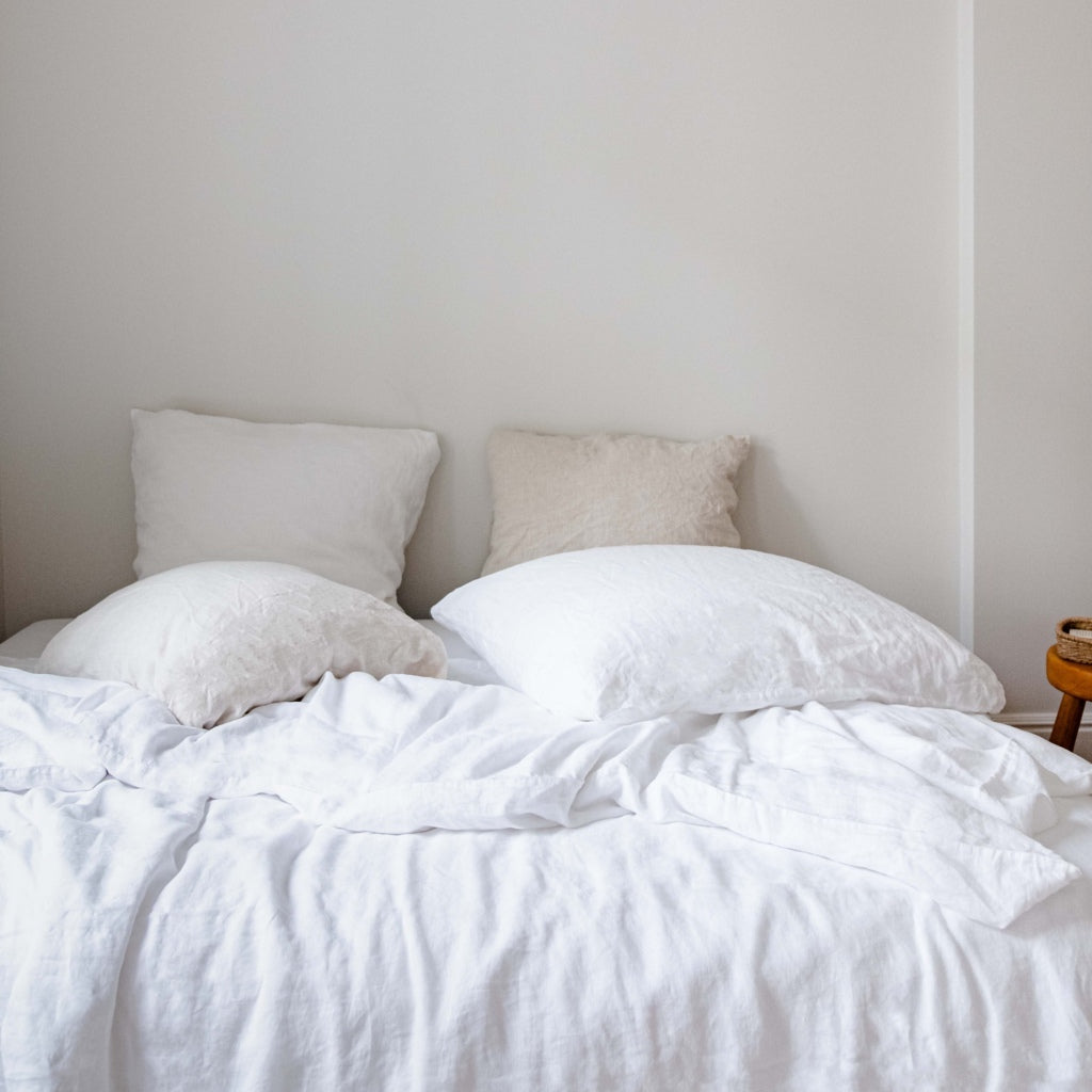 Leinen Bettwäsche weiß