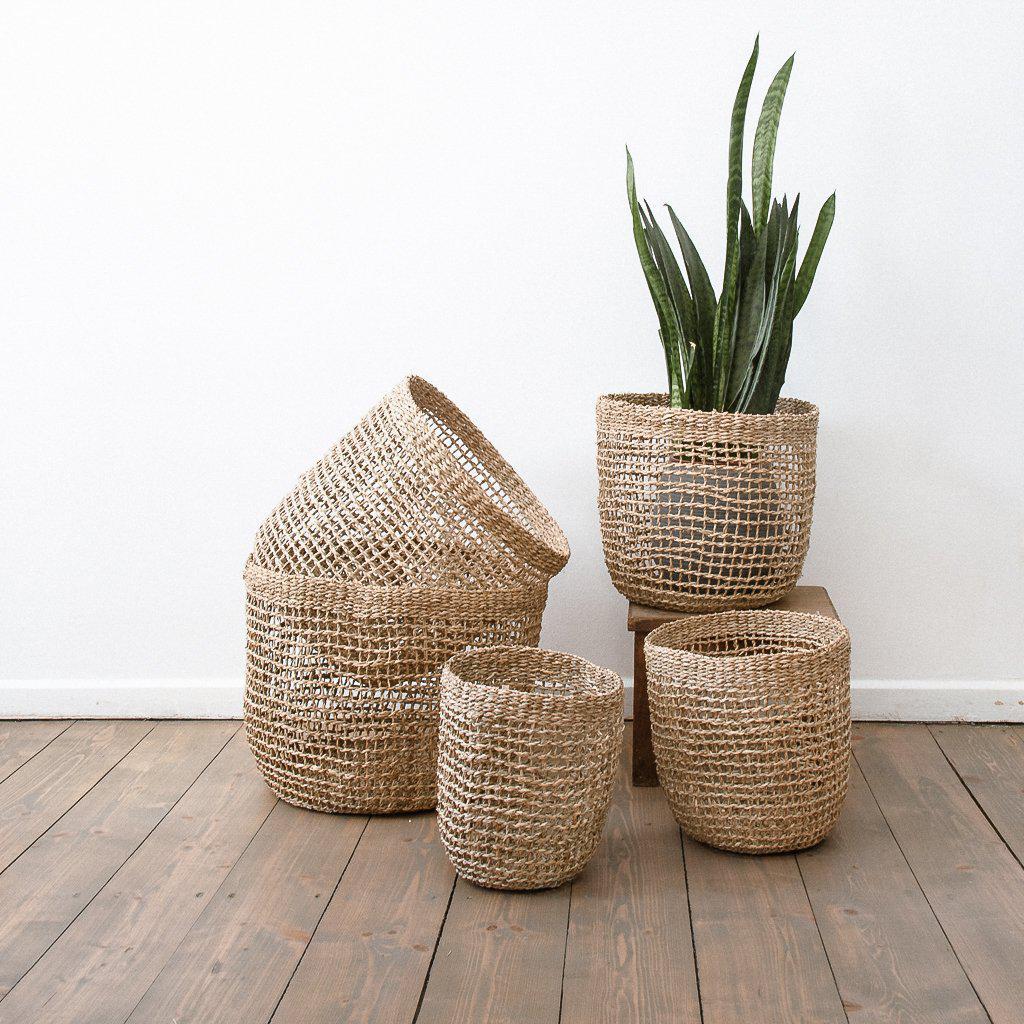 Aufbewahrungskorb Milu aus Seegras, locker geflochten