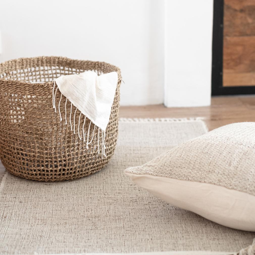 Aufbewahrungskorb Milu aus Seegras, locker geflochten