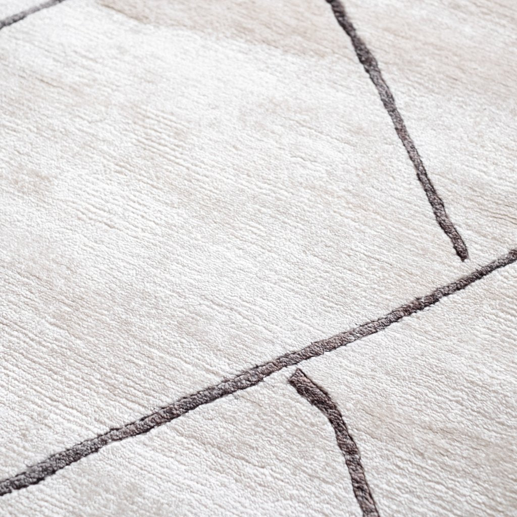 Teppich Tham aus Bananenfaser in Offwhite